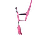 Hy - Set Di Cavezza E Guinzaglio Per Cavalli, Unicorno BZ3348 (Completo) (Blu Navy/Rosa)