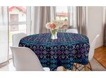 Abakuhaus Tovaglia Rotonda Tribale, Forme Azteche Moderne Colorate, Tovaglia Circolare Per Decorazione Sala Da Pranzo Cucina, 150 Cm, Multicolore