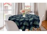 Abakuhaus Tovaglia Rotonda Tropicale, Foglie Di Palma Su Notte Stellata, Tovaglia Circolare Per Sala Da Pranzo, Decorazione Cucina, 150 Cm, Verde Reseda E Blu Petrolio