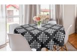 Abakuhaus Tovaglia Geometrica Rotonda, Quadrati Grunge Moderni, Tovaglia Circolare Per Sala Da Pranzo, Decorazione Cucina, 150 Cm, Grigio E Cocco