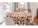 Abakuhaus Tovaglia Rotonda Con Motivi Fruttati, Fette Di Snack Estivi Appetitosi, Tovaglia Circolare Per Decorare La Sala Da Pranzo E La Cucina, 150 Cm, Arancione Bruciato E Bianco