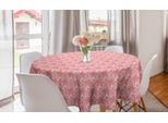 Abakuhaus Tovaglia Rotonda Orientale, Lacy Pastell Tradizionale, Tovaglia Circolare Per Sala Da Pranzo Cucina Decorazione, 150 Cm, Rosa Chiaro E Bianco Sporco