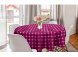 Abakuhaus Tovaglia Geometrica Rotonda, Strisce Simmetriche Rotonde, Tovaglia Circolare Per Sala Da Pranzo, Decorazione Cucina, 150 Cm, Rosa Shocking E Grigio Scuro