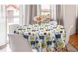 Abakuhaus Tovaglia Rotonda Con Motivo Leoni, Motivo Animali, Tovaglia Circolare Per Sala Da Pranzo, Decorazione Cucina, 150 Cm, Multicolore