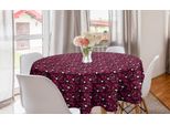 Abakuhaus Romantica Tovaglia Rotonda, Piccoli Cuori Floreali, Tovaglia Circolare Per Sala Da Pranzo, Decorazione Per Cucina, 150 Cm, Rosa Marrone Scuro
