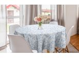 Abakuhaus Tovaglia Geometrica Rotonda, Motivo A Zigzag Triangolare, Tovaglia Circolare Per Sala Da Pranzo, Decorazione Per Cucina, 150 Cm, Bianco Azzurro Perla