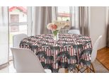 Abakuhaus Tovaglia Rotonda Safari, Zebre E Strisce Corallo, Tovaglia Circolare Per Sala Da Pranzo, Decorazione Cucina, 150 Cm, Corallo, Nero E Bianco
