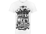Of Mice And Men - Maglietta "Dedication"" Da Uomo NS6276 (Xl) (Bianco/Nero)"