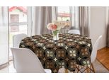 Abakuhaus Tovaglia Rotonda Vintage, Art DéCo Gatsby Squares, Tovaglia Circolare Per Sala Da Pranzo, Decorazione Cucina, 150 Cm, Nero Cammello E Champagne