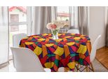 Abakuhaus Tovaglia Rotonda Colorata, Mosaico Vivace E Onde, Tovaglia Circolare Per Sala Da Pranzo, Decorazione Cucina, 150 Cm, Multicolore