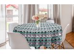 Abakuhaus Tovaglia Geometrica Rotonda, 80 Memphis Zigzag, Tovaglia Circolare Per Sala Da Pranzo, Decorazione Cucina, 150 Cm, Lavanda-Blu Cadetto