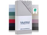 Blumtal Basics Topper Lenzuolo 180X200Cm In Maglina - Lenzuolo In 100% Cotone - Grigio Chiaro Di Luna - Grigio