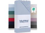 Blumtal Basics Topper Lenzuolo 180X200Cm In Jersey - Lenzuolo Matrimoniale In 100% Cotone - Azzurro