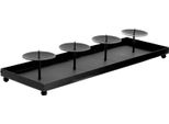 Portacandele Dell'avvento In Metallo Antracite - 40 Cm - Vassoio Per Candele Con 4 Supporti Con Stoppino - Corona Dell'avvento Da Decorare Da Soli