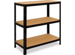 Shelfplaza Black 90X100X23 Cm Scaffale Pesante In Nero Con 3 Ripiani E 175 Kg Di Portata Per Ripiano