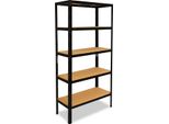 Shelfplaza Black 180X50X30 Cm Scaffale Pesante In Nero Con 5 Ripiani E 175 Kg Di Portata Per Ripiano