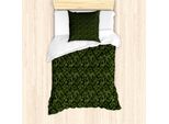 Abakuhaus Set Copripiumino Mimetico Per Letti Singoli, Simplistic Waldlandcamo, Antiacaro, Adatto A Chi Soffre Di Allergie, Con Federa, 135 Cm X 200 Cm - 80 X 80 Cm, Evergreen Sepia Scuro