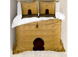 Abakuhaus Set Copripiumino Per Letti Singoli, Design Orientale, Antiacaro, Adatto A Chi Soffre Di Allergie, Con Federa, 200 Cm X 200 Cm - 80 X 80 Cm, Brown Seal Brown