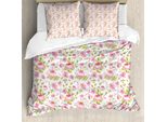 Abakuhaus Set Copripiumino Rosa Per Letti Singoli, Motivo Peonia Vintage, Antiacaro, Adatto A Chi Soffre Di Allergie, Con Federa, 200 Cm X 200 Cm - 80 X 80 Cm, Rosa Pastello-Rosa Baby