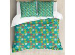 Abakuhaus Set Copripiumino Per Letti Singoli, Motivo Colorato Foglie, Antiacaro, Adatto A Chi Soffre Di Allergie, Con Federa, 155 Cm X 220 Cm - 80 X 80 Cm, Multicolore Seafoam Scuro