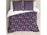 Set Copripiumino Abakuhaus Per Letti Singoli, Motivi Floreali Riccamente Decorati, Antiacaro E Anallergico, Con Federa, 200 Cm X 200 Cm - 80 X 80 Cm, Multicolore