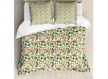 Set Copripiumino Abakuhaus Per Letti Singoli, Motivi Colorati Dettagliati, Antiacaro, Adatto A Chi Soffre Di Allergie, Con Federa, 200 Cm X 200 Cm - 80 X 80 Cm, Multicolore