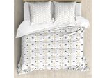 Abakuhaus Set Copripiumino Naturale Per Letti Singoli, Alberi E Uccelli, Antiacaro, Adatto A Chi Soffre Di Allergie, Con Federa, 200 Cm X 200 Cm - 80 X 80 Cm, Multicolore