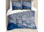 Abakuhaus Set Copripiumino Per Letto Singolo, Snowy Scene Grand Teton, Antiacaro, Adatto A Chi Soffre Di Allergie, Con Federa, 200 Cm X 200 Cm - 80 X 80 Cm, Multicolore