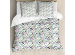 Abakuhaus Set Copripiumino Hawaii Per Letti Singoli, Foglie Di Banano Astratte, Antiacaro, Adatto A Chi Soffre Di Allergie, Con Federa, 155 Cm X 220 Cm - 80 X 80 Cm, Multicolore