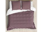 Abakuhaus Set Copripiumino Per Letti Singoli, Motivo Nautico A Rombi, Antiacaro, Adatto A Chi Soffre Di Allergie, Con Federa, 155 Cm X 220 Cm - 80 X 80 Cm, Corallo Crema Melanzana