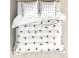 Abakuhaus Set Copripiumino Per Letto Singolo BienenköNigin, Motivo Insetti Volanti, Antiacaro, Adatto A Chi Soffre Di Allergie, Con Federa, 200 Cm X 200 Cm - 80 X 80 Cm, Terra Giallo Grigio