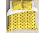 Abakuhaus Set Copripiumino Per Letto Singolo BienenköNigin, Motivo Buzzing Flies, Antiacaro, Adatto A Chi Soffre Di Allergie, Con Federa, 200 Cm X 200 Cm - 80 X 80 Cm, Senape Grigio Antracite