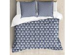Abakuhaus Set Copripiumino Swans Per Letti Singoli, Sensibile Animale Marino Lotus, Antiacaro Adatto A Chi Soffre Di Allergie Con Federa, 155 Cm X 220 Cm - 80 X 80 Cm, Ceil Blu Polvere