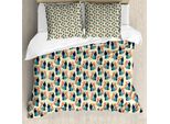 Abakuhaus Set Copripiumino Tropicale Per Letti Singoli, Toucan E Botanica Esotica, Antiacaro, Adatto A Chi Soffre Di Allergie, Con Federa, 200 Cm X 200 Cm - 80 X 80 Cm, Crema Multicolore