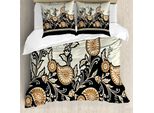 Abakuhaus Set Copripiumino Brown Paisley Per Letti Singoli, Floreale Tradizionale, Antiacaro, Adatto A Chi Soffre Di Allergie, Con Federa, 200 Cm X 200 Cm - 80 X 80 Cm, Guscio D'uovo Grigio Antracite