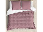 Abakuhaus Set Copripiumino Rosa Scuro Per Letti Singoli, Geometrico, Antiacaro, Adatto A Chi Soffre Di Allergie, Con Federa, 200 Cm X 200 Cm - 80 X 80 Cm, Rosa Pallido E Grigio Tortora