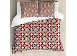 Abakuhaus Set Copripiumino Colorato Per Letti Singoli, Fiori Artificiali Arrotondati, Antiacaro, Adatto A Chi Soffre Di Allergie, Con Federa, 200 Cm X 200 Cm - 80 X 80 Cm, Multicolore
