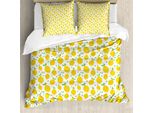 Abakuhaus Set Copripiumino Per Letto Singolo, Tema Estivo Moderno Tasty, Antiacaro, Adatto A Chi Soffre Di Allergie, Con Federa, 200 Cm X 200 Cm - 80 X 80 Cm, Verde Lime Earth Giallo