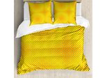Abakuhaus Set Copripiumino A Pois Gialli Per Letti Singoli, Grafica Mezzitoni, Antiacaro, Adatto A Chi Soffre Di Allergie, Con Federa, 155 Cm X 220 Cm - 80 X 80 Cm, Giallo E Vermiglio