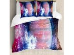 Set Copripiumino Abakuhaus Astral Per Letti Singoli, Vivid-Nebel E Planet Kunst, Antiacaro, Adatto A Chi Soffre Di Allergie, Con Federa, 155 Cm X 220 Cm - 80 X 80 Cm, Multicolore