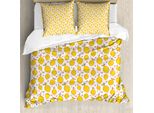 Abakuhaus Set Copripiumino Per Letto Singolo, Energetic Vibrant Citrus, Antiacaro, Adatto A Chi Soffre Di Allergie, Con Federa, 200 Cm X 200 Cm - 80 X 80 Cm, Giallo Terra E Verde Lime