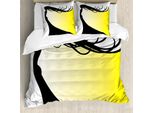 Abakuhaus Set Copripiumino Per Letto Singolo, Donna Con Frusta, Tonalità, Antiacaro, Adatto A Chi Soffre Di Allergie, Con Federa, 200 Cm X 200 Cm - 80 X 80 Cm, Giallo Grigio