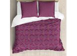 Abakuhaus Set Copripiumino Hippie Viola Per Letti Singoli, Motivo Paisley Tradizionale, Antiacaro, Adatto A Chi Soffre Di Allergie, Con Federa, 155 Cm X 220 Cm - 80 X 80 Cm, Viola E Multicolore
