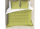 Abakuhaus Set Copripiumino Astratto Per Letti Singoli, Composizioni Floreali Luminose, Antiacaro, Adatto A Chi Soffre Di Allergie, Con Federa, 155 Cm X 220 Cm - 80 X 80 Cm, Verde Marrone Giallo Verde