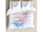Set Copripiumino Abakuhaus Per Letti Singoli, Bohemian Silhouette Plume, Antiacaro, Adatto A Chi Soffre Di Allergie, Con Federa, 155 Cm X 220 Cm - 80 X 80 Cm, Multicolore