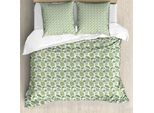 Abakuhaus Set Copripiumino Per Letto Singolo Philodendron, Foglie Della Giungla Botaniche, Antiacaro, Adatto A Chi Soffre Di Allergie, Con Federa, 200 Cm X 200 Cm - 80 X 80 Cm, Verde Pavone