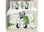 Abakuhaus Set Copripiumino Per Letto Singolo, GäRtner-Holding-Kohl, Antiacaro, Adatto A Chi Soffre Di Allergie, Con Federa, 200 Cm X 200 Cm - 80 X 80 Cm, Verde Felce Grigio Scuro