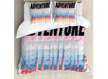 Abakuhaus Set Copripiumino Avventura Per Letti Singoli, Creative-Nested-Wort-Kunst, Antiacaro, Adatto A Chi Soffre Di Allergie, Con Federa, 200 Cm X 200 Cm - 80 X 80 Cm, Multicolore