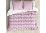 Abakuhaus Set Copripiumino Per Letto Singolo Con Motivo Pitaya, Antiacaro E Anallergico, Con Federa, 200 Cm X 200 Cm - 80 X 80 Cm, Rosa E Bianco