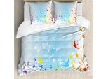 Abakuhaus Set Copripiumino Per Letti Singoli, Spring Scene Flourishes, Antiacaro E Anallergico, Con Federa, 155 Cm X 220 Cm - 80 X 80 Cm, Multicolore